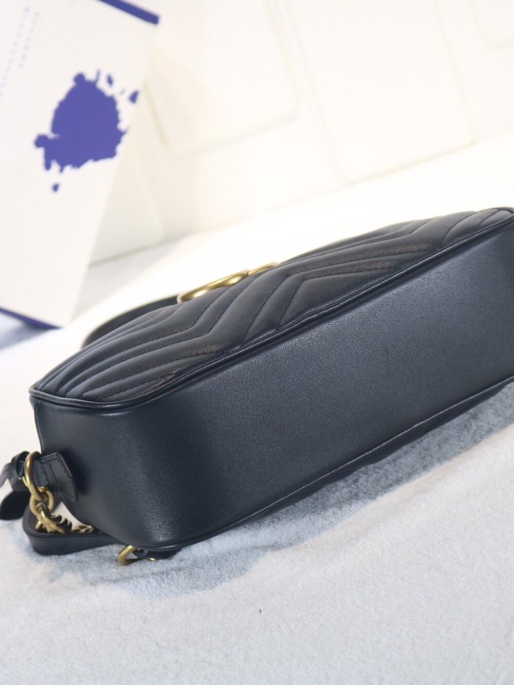 GUCCI GG Marmont Mini Black Leather Shoulder Bag - Picture 5 of 8
